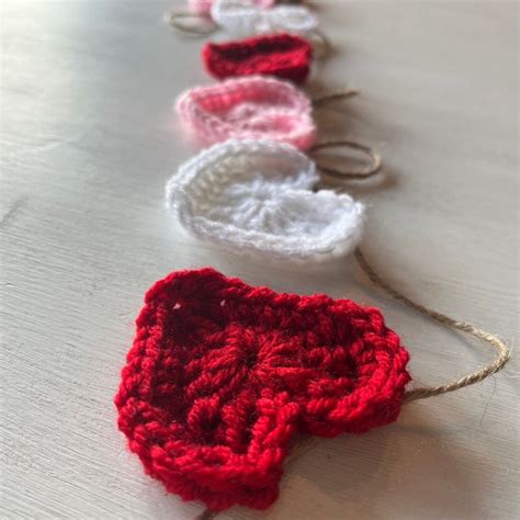 Red Heart Garland Etsy