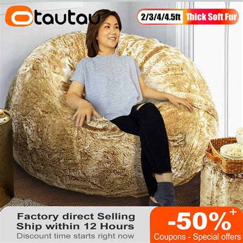 Otautau Ft Grand Fluffy Pouf Cover Bean Bag Chair Game Movie Beag