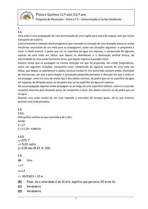 Pdf Física E Química 11 º Ano 12 º Ano · 1 Física E Química 11 º Ano 12 º Ano Proposta De