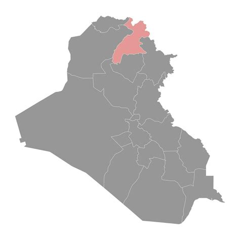 Erbil Governorate map, administrative division of Iraq. Vector ...