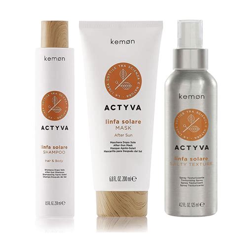 Kemon Actyva Kit Linfa Solare Shampoo Mask Salty Texture