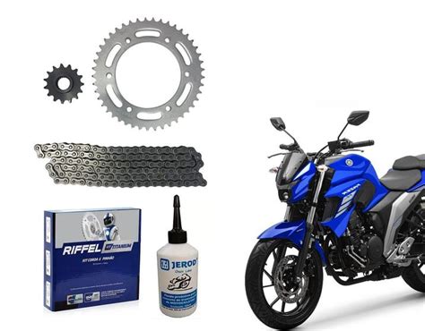 Kit Relação Tração Riffel Óleo Jerod Fz25 Fazer 250 Ano 2018 Até 2023