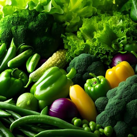 Premium AI Image | Green and yellow vegetables healthy food concept ...