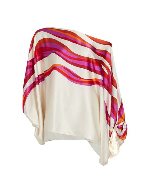 Buy Silvia Tcherassi Bellagio Striped Blouse Fuschia Abstract Waves