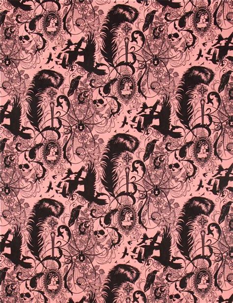 Pink Raven Spider Skull Fabric By Alexander Henry Usa Fabric By