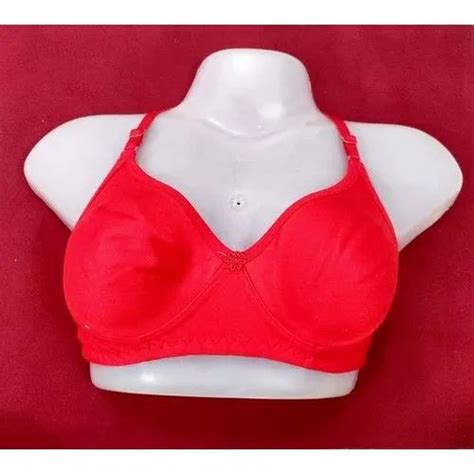 Plain Red Padded Hosiery Bra For Daily Wear Size 28 44 Inch At Rs