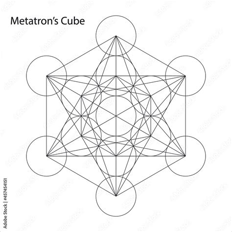 Meta Tron Cube Metatron S Cube Sacred Geometry Classic Symbol Stock