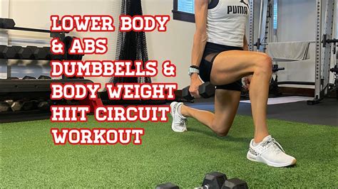 Tone And Sculpt Lower Body And Abs Hiit Circuit Workout With Dumbbells And Body Weight Youtube