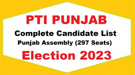 PTI Punjab Final Candidates List - Election 2023 MPA Seats - Political ...