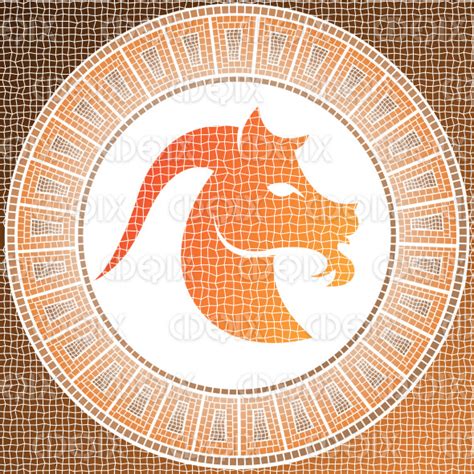 orange brown capricorn mosaic zodiac sign | Cidepix