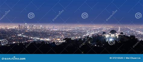 View of Los Angeles from the Hollywood Hills Stock Photo - Image of ...