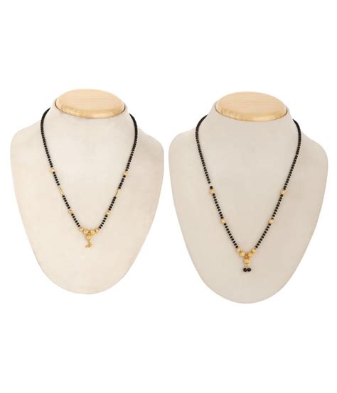 Traditional Gold Plated Black Beads Alloy Mangalsutra Alloy Mangalsutra ...