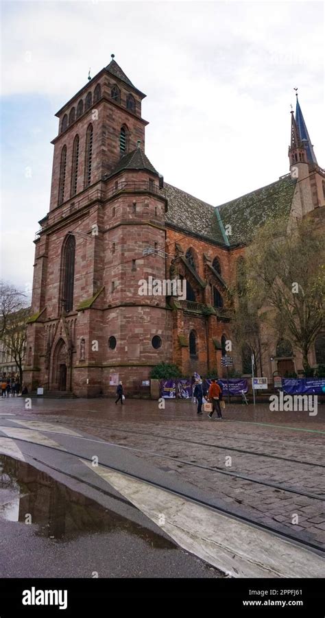 Eglise Saint Pierre Le Jeune Church Spires And Facade Of The Main