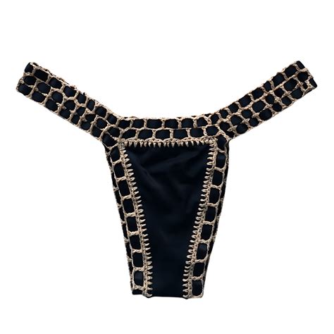 Calcinha De Biqu Ni De Croch Avulsa Preto Nude Tend Ncia Moda Praia P Moda Praia Feminina