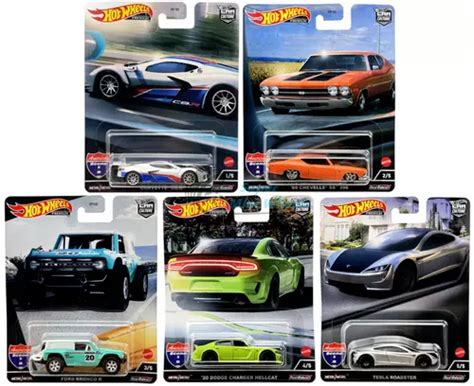 Hot Wheels Set Hot Wheels American Scene Dodge Ford Tesla Lot De Ng Eur