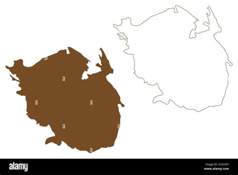 Funen Island Kingdom Of Denmark Map Vector Illustration Scribble