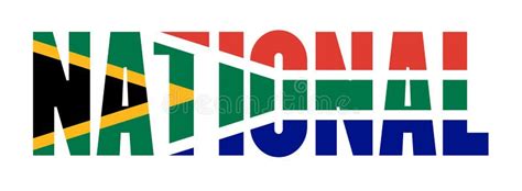 Illustration of National Logo with South African Flag Overlaid on Text ...