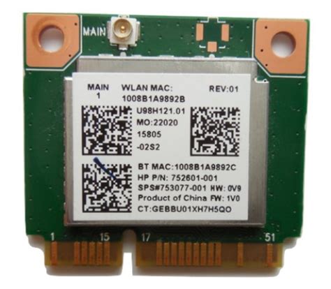 Hp Realtek Rt8723be 802 11 Bgn 1x1 Wifi Wlan Adapter 753077 001 752601