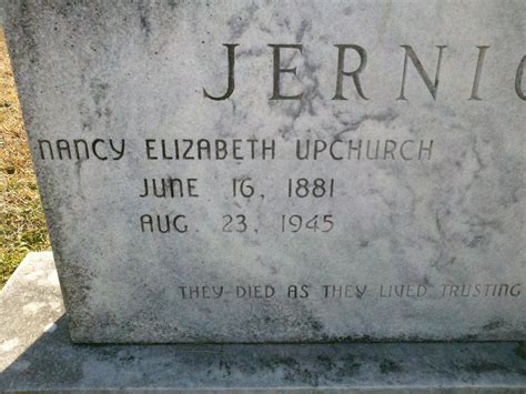 Nancy Elizabeth Upchurch Jernigan 1881 1945 Memorial Find A Grave