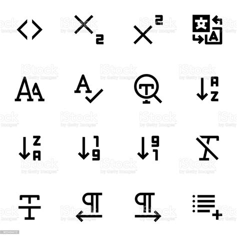 Set Of Text Icons Stock Illustration Download Image Now Alphabet