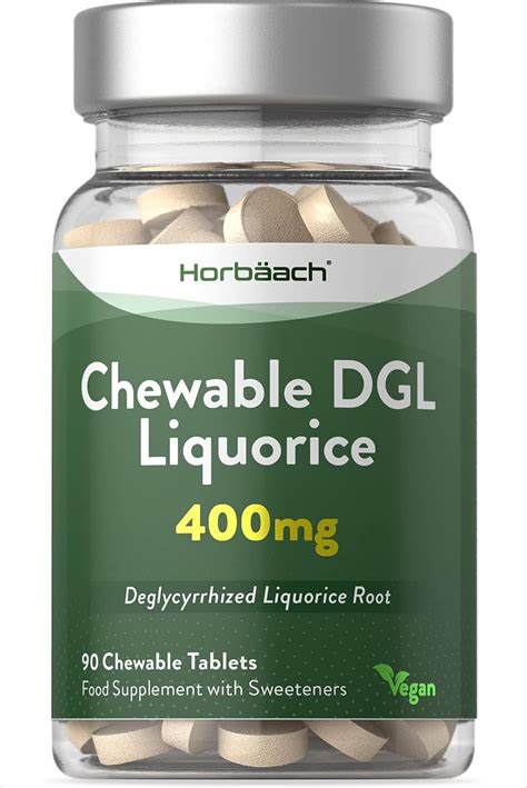 Dgl Licorice Chewable Tablets 400mg Liquorice Root Extract 90 Vegan