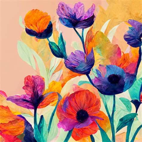 Premium Photo | Watercolor flower painting