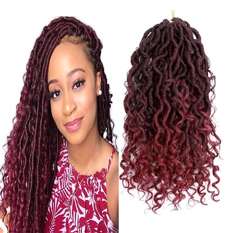 Buy New Goddess Locs Crochet Hair 14inch Pre Looped Curly Faux Locs Crochet Hair Goddess Curly