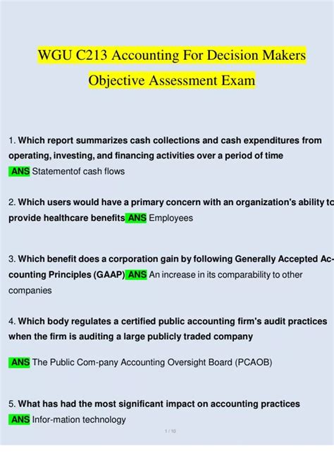 WGU C213 Objective Assessment Exam Questions And Answers 2023 2024