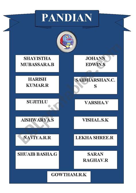 Printable Class Chart