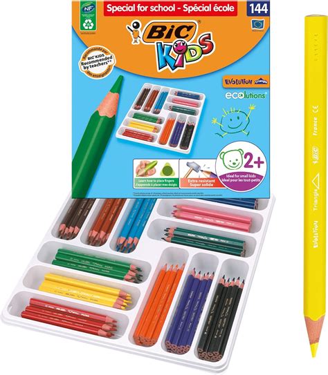 Bic Kids Evolution Triangle Paquete De 144 Lápices De Colores