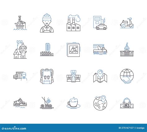 Retail Industry Outline Icons Collection Retail Trading