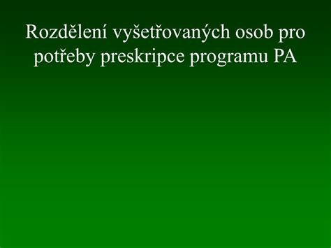 Ppt Preskripce Programu Pohybov Aktivity Powerpoint Presentation