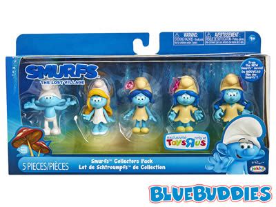 The Lost Village Smurf Toys Smurfs Collectors Pack Brainy's Mushroom House Smurfette's Mushroom ...