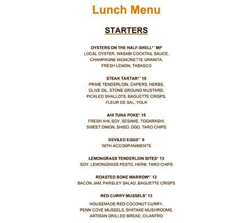 Prime Steakhouse Menu, Menu for Prime Steakhouse, Redmond, Redmond ...