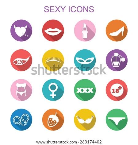 Safe Sex Long Shadow Icons Flat Stock Vector Shutterstock