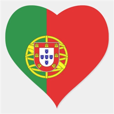 Portugal Flag Heart Sticker | Zazzle.com