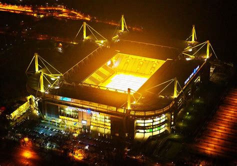 Westfalenstadion at night | Dortmund, Live matches, Soccer stadium