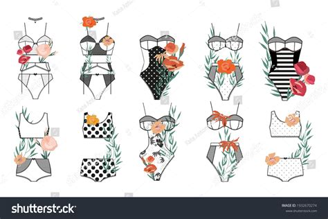 Set Beautiful Sexy Lingerie Women Bra Stock Vector Royalty Free