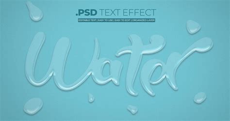 Premium Psd Realistic Water Drops Text Style Effect