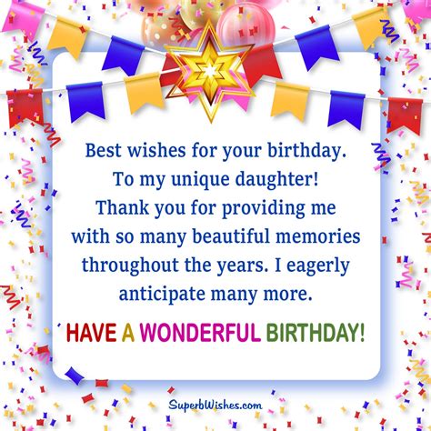 Birthday Wishes For Daughter Images - Beautiful Memories | SuperbWishes