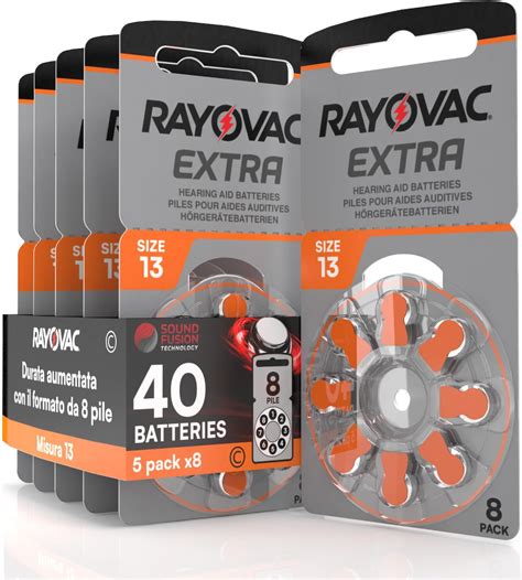 40 Piles Pour Appareils Auditifs Rayovac Extra 312 5 Ampoules De 8