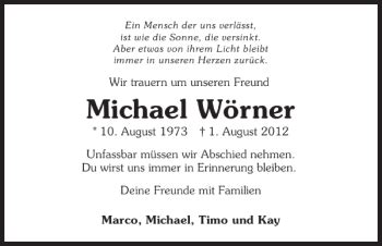 Traueranzeigen von Wörner Michael trauerundgedenken de