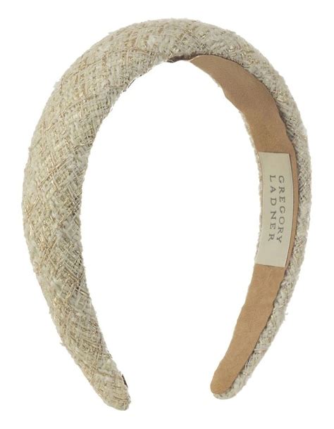 Gregory Ladner Tweed Headband In Cream MYER