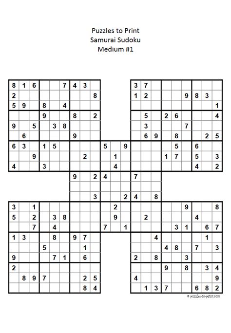 Samurai Sudoku Printable Pdf