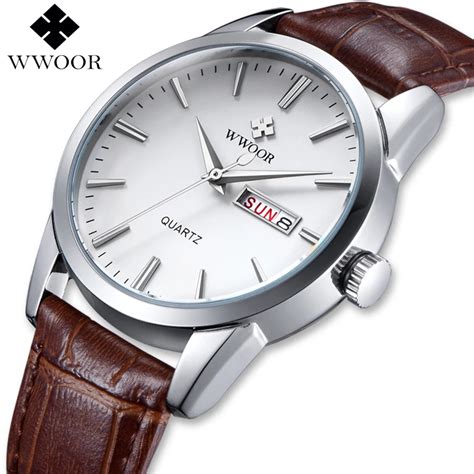 Wwoor Brand Luxury Men Watches Day Date Analog Quartz Watch Men