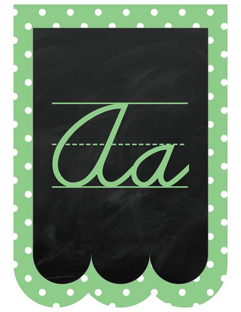 Chalkboard Bunting Banner Alphabet Polka Dot In Pastel Cursive