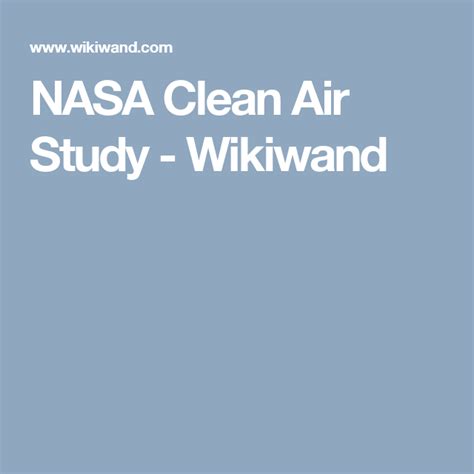 Nasa Clean Air Study Wikiwand Air Filtering Plants Air Purifying