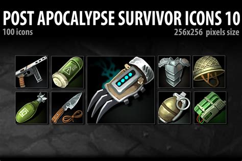 Post Apocalypse Survival Icons 10 2d Icons Unity Asset Store