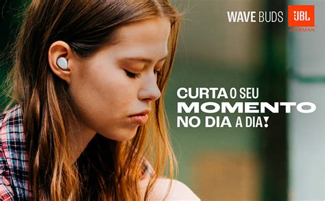 JBL Fone De Ouvido Sem Fio Bluetooth Wave Buds TWS Preto Amazon