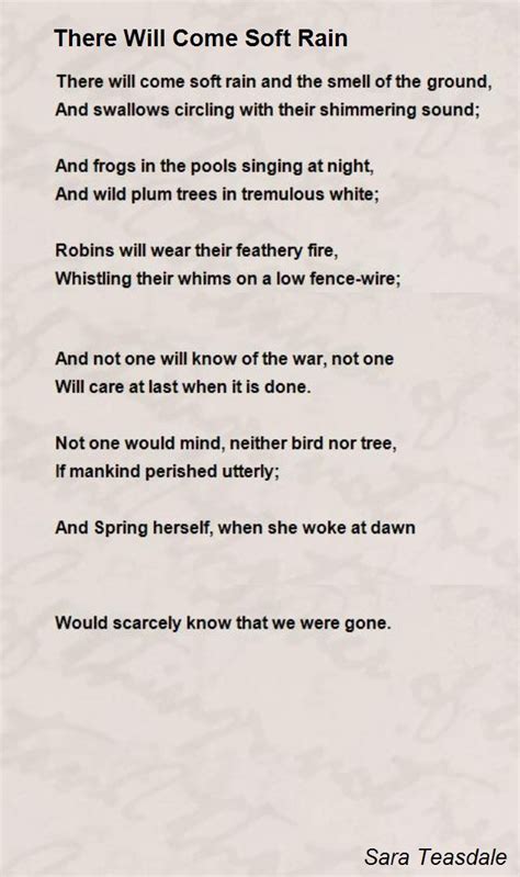 There Will Come Soft Rains Poem | 808solutions